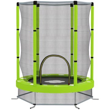 AIYAPLAY Trambulină pentru Copii 3-6 Ani cu Plasă de Siguranță, Փ140x190 cm, Verde | Aosom Romania