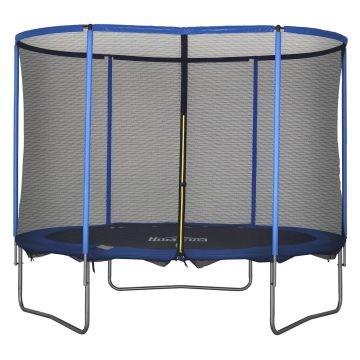 HOMCOM Trambulin cu Plasă de Siguranță, Trambulină de Grădină pentru Interior și Exterior, Trambulină Fitness pentru Copii și Adulți din Oțel Albastru+Negru până la 113,6 kg Ø305 x 248H cm | Aosom Romania