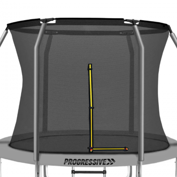 Plasa protectie trambulina FLEX cu fermoar in forma de L si sistem 