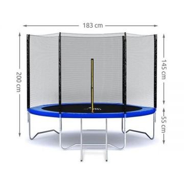 Set Trambulina 180 cm cu plasa si scarita Malatec MY2762