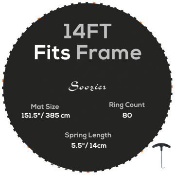 SPORTNOW Covor de înlocuire pentru trampolină, covor de salt de înlocuire, compatibil cu trampolina Ø 4,3 m și arcuri de 14 cm | Aosom Romania