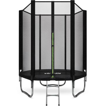 Trambulina VirtuFit cu plasa de siguranta - negru - 183 cm